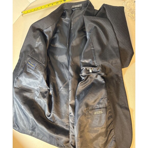 Palo Savino Rome Milan Men’s Blue Textured Wool Blend Blazer Jacket 48R 2 Button - Picture 14 of 15